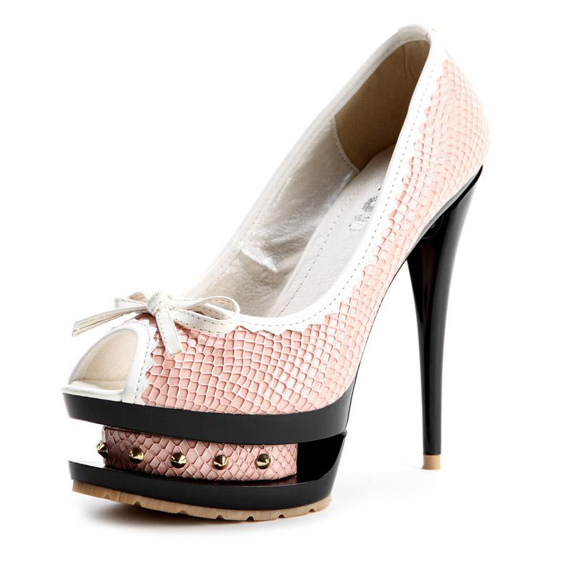 Wholesale kvoll womens glitter peep toe hot pumps Pink WL120904105-1