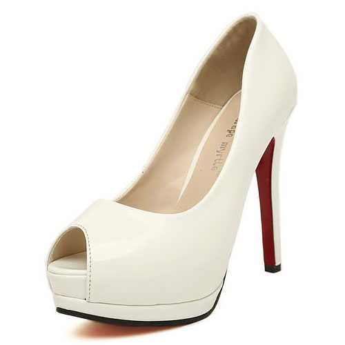 white leather pumps high heel