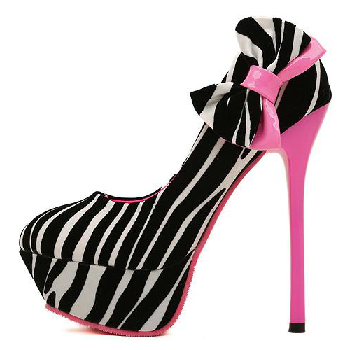 Zebra Print Stiletto High Heels Rose Suede Pumps_Pumps_Womens Shoes ...