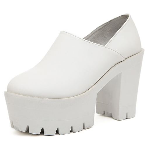 white leather pumps high heel