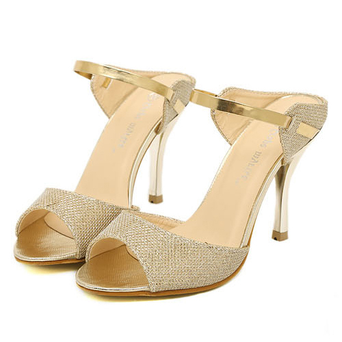 talon mariage doré