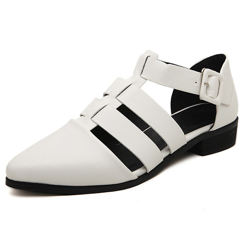 white closed toe gladiator sandals