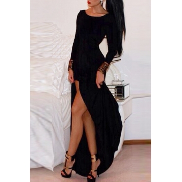 bandage ankle sleeves mermaid split neck length side sexy dress clothes