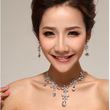 Fashion Sweet Flowers Shaped Crystal Wedding Jewelry Set_Jewelry Sets ...