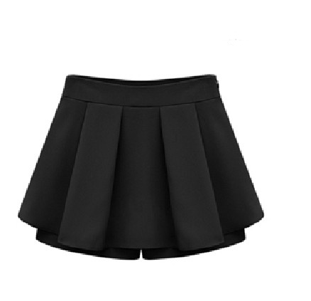 European Styles Pleated Black Polyester Mini Skirt_Skirts_Bottoms ...