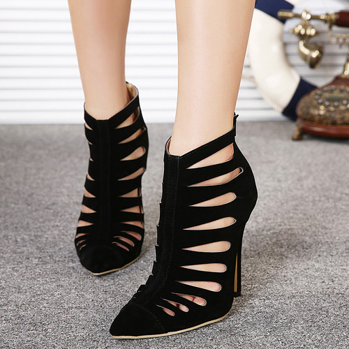 Cheap Fashion Pointed Closed Toe Cut-out Hollow-out Stiletto Super High ...